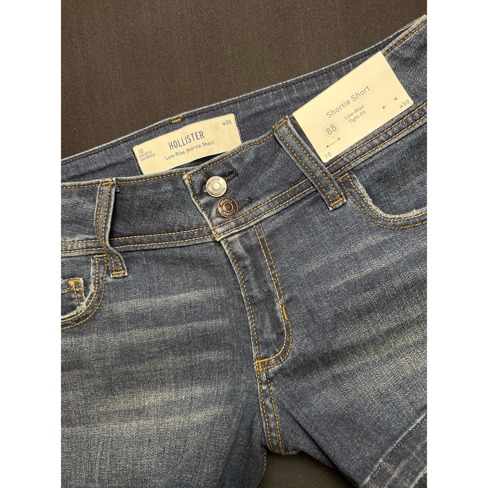 Hollister Shortie Short Low Rise Mini Denim Jean Shorts Y2K NWT Women's 10 w30